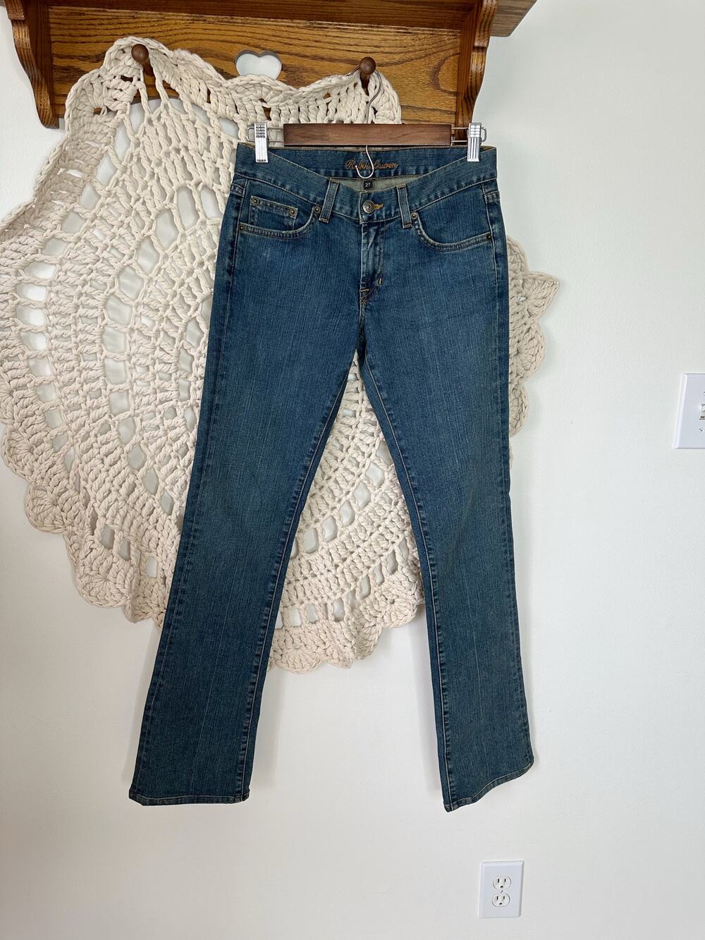 Ralph Lauren Black Label Pony Logo Bling Y2K Low Rise Jeans Size 4/27
